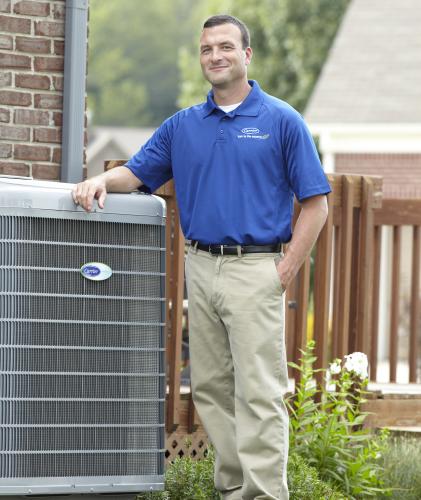 heat pump and man